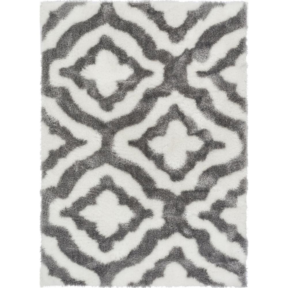 Well Woven Feather Jesse Trellis 8 Ft X 10 White Modern Geometric Thick Area Rug