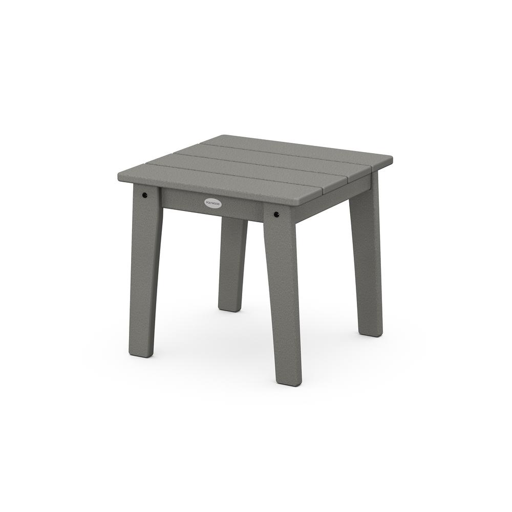 Polywood Grant Park Slate Grey Plastic Outdoor Side Table Cte17gy The Home Depot