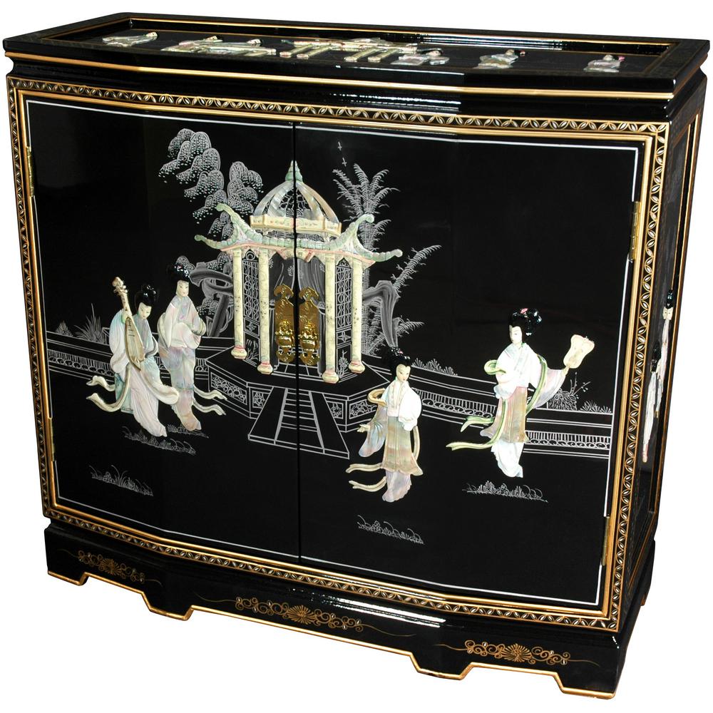 Oriental Furniture Black Lacquer Las Design Slant Front Cabinet Oriental Furniture Black Lacquer Las Design Slant Front Cabinet