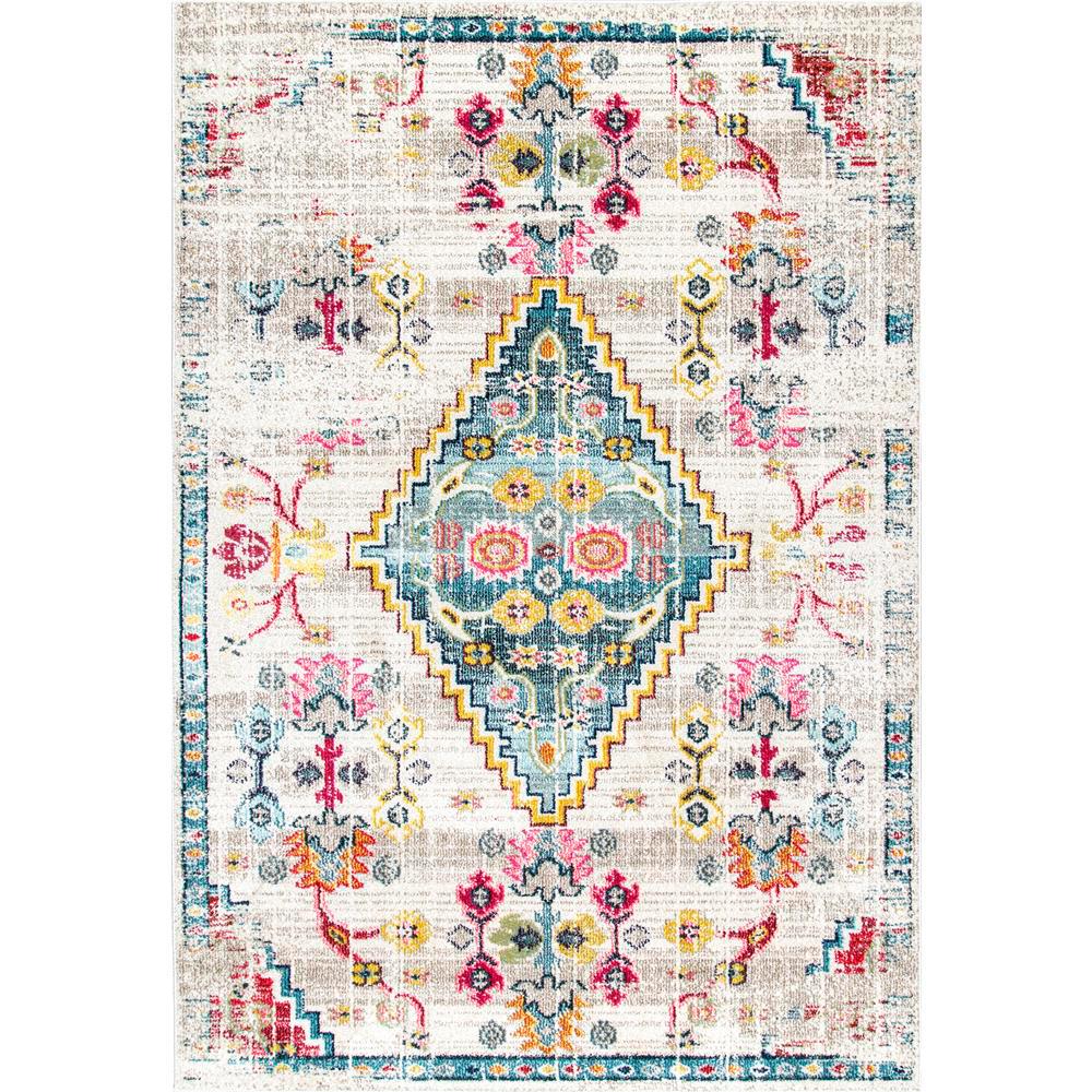 Nuloom Fading Fl Gabbeh Leahy Ivory 9 Ft X 12 Area Rug