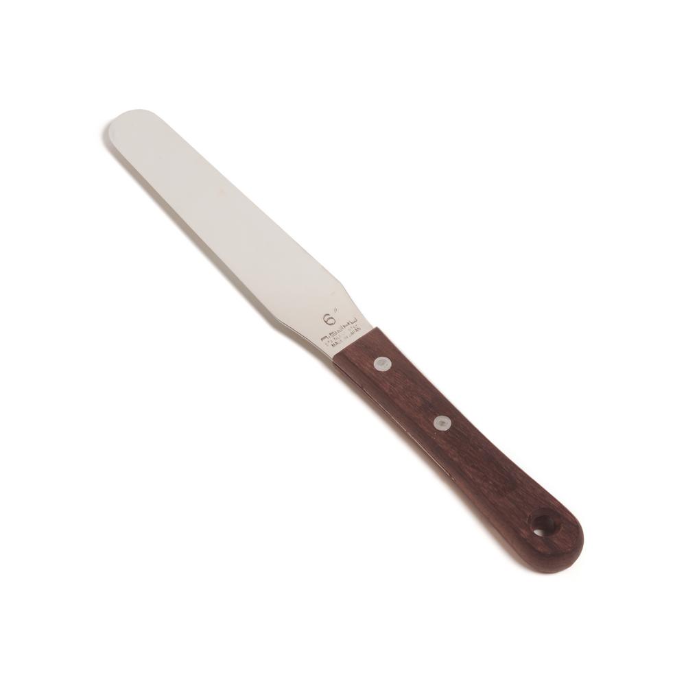 Nisaku 6 inch Stainless Steel Wooden Handle Spatula by Nisaku