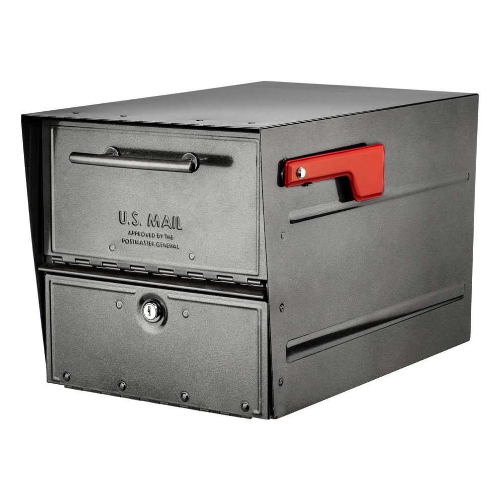 Centennial Rubbed Bronze Post Mount Mailbox W// Silver Flag Extra Large Capacity