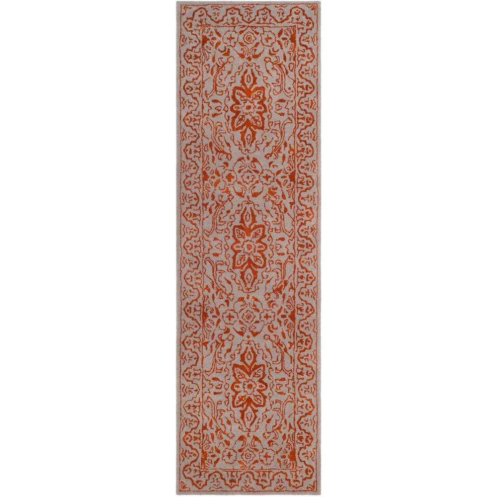 Safavieh Glamour Gray Rust 2 Ft 3 In X 8 Runner Rug Glm516g 28 Safavieh Glamour Gray Rust 2 Ft 3 In X 8 Runner