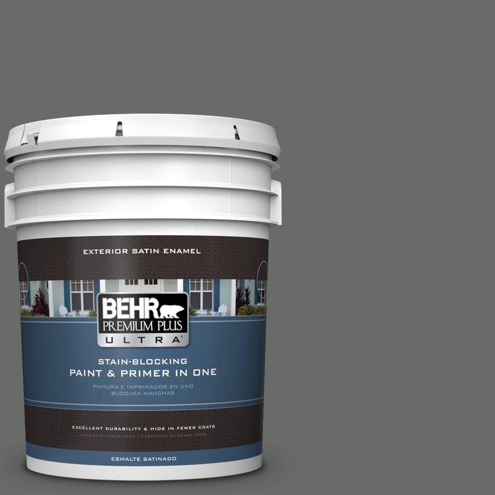 BEHR Premium Plus Ultra 5gal. BNC26 Lunar Basalt Satin Enamel Exterior Paint985305 The