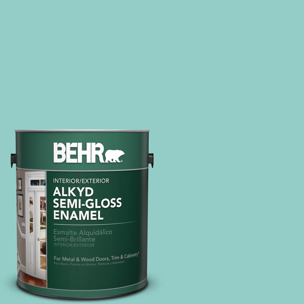 BEHR 1 gal. 500D4 Jamaica Bay SemiGloss Enamel Alkyd Interior