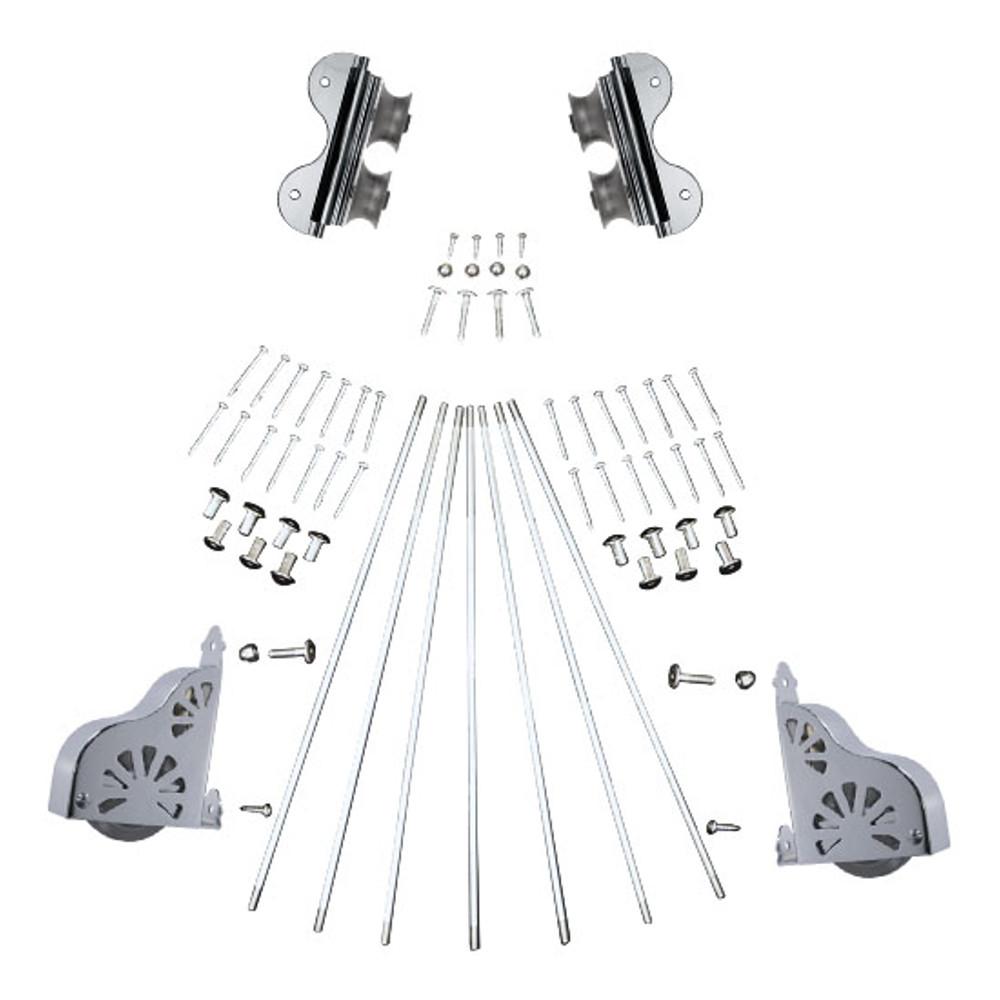 Quiet Glide Chrome Braking Rolling Ladder Hardware Kit by Quiet Glide
