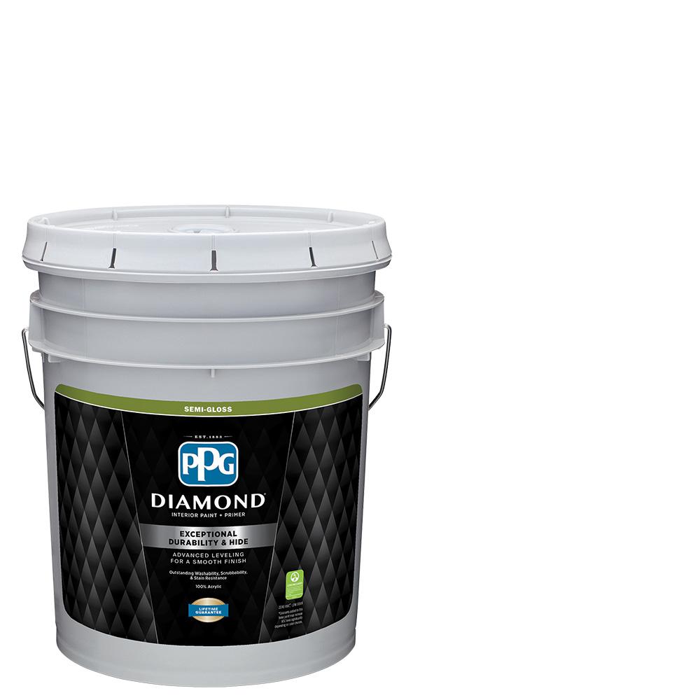 PPG Diamond 5 Gal. Pure White SemiGloss Interior Paint and PrimerGLD
