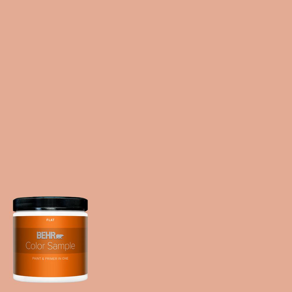 BEHR PREMIUM PLUS 8 oz. M1904 California Coral Flat Interior Paint