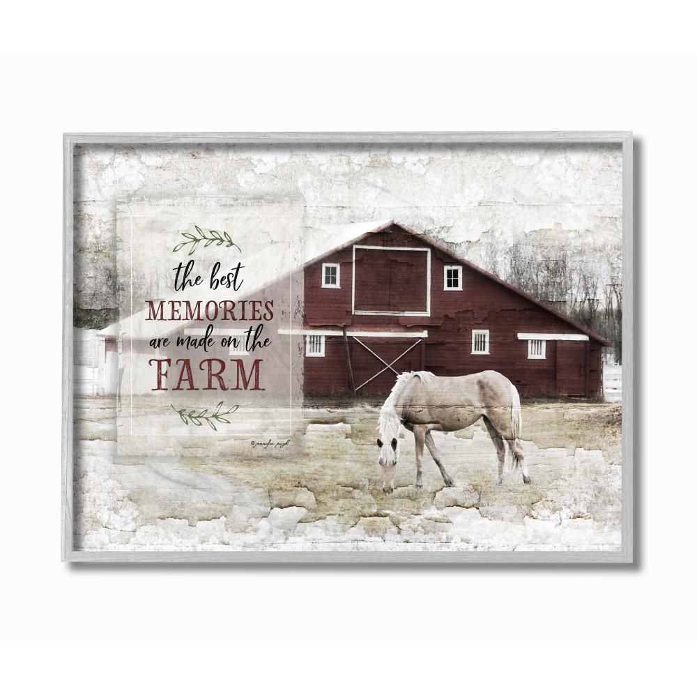 The Stupell Home Decor Collection 16 In X 20 In Farm Memories Distressed Barn And Horse Photograph Gray Farmhouse Framed Wall Art By Jennifer Pugh Rwp 176 Gff 16x20 The Home Depot