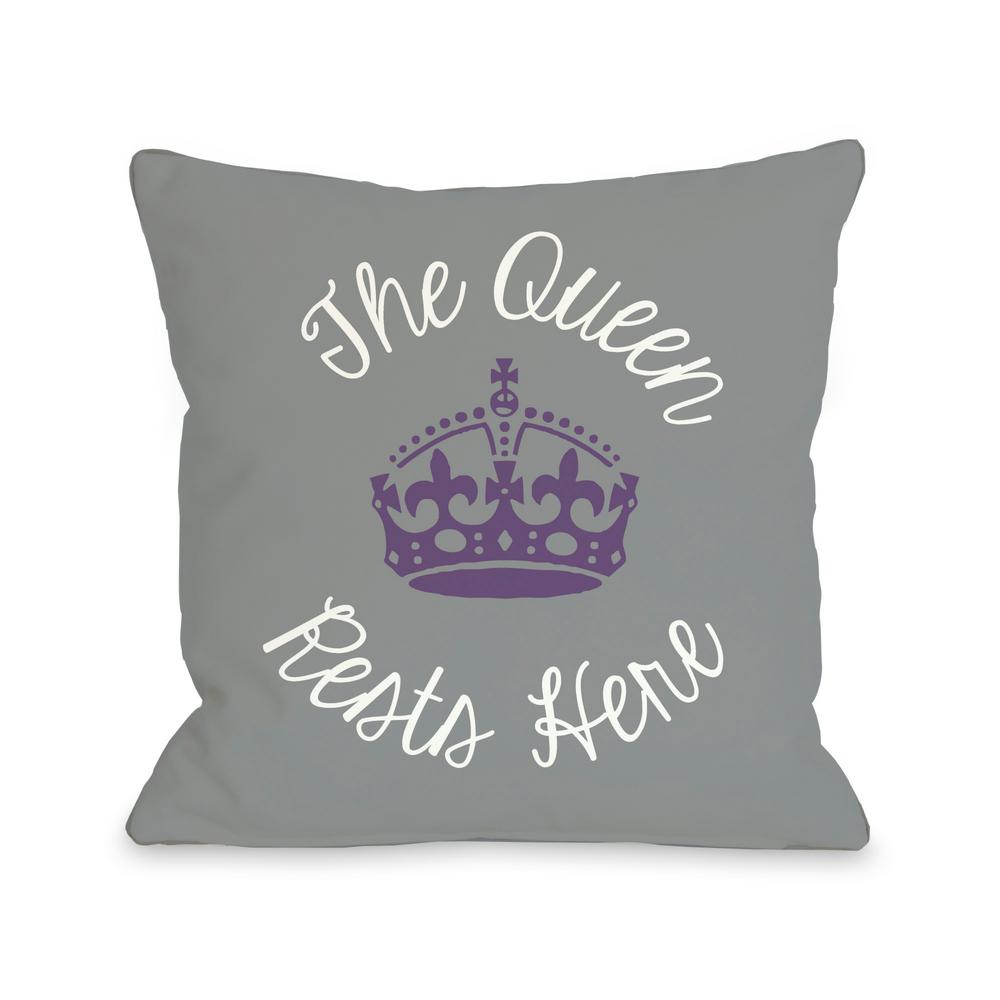 purple and gray throw pillows