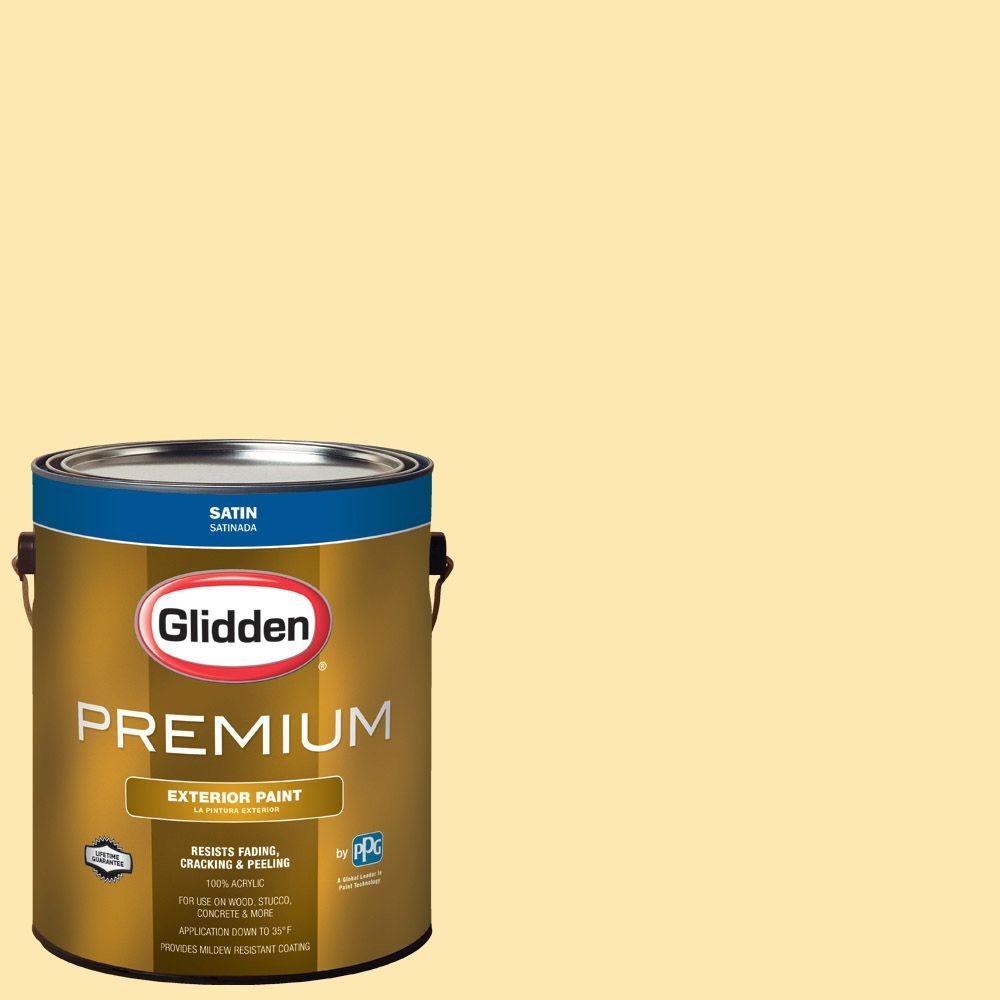 Glidden Premium 1 Gal Hdgy44 Early Morning Sun Satin Latex Hdgy44 Early Morning Sun Satin Latex Exterior Paint