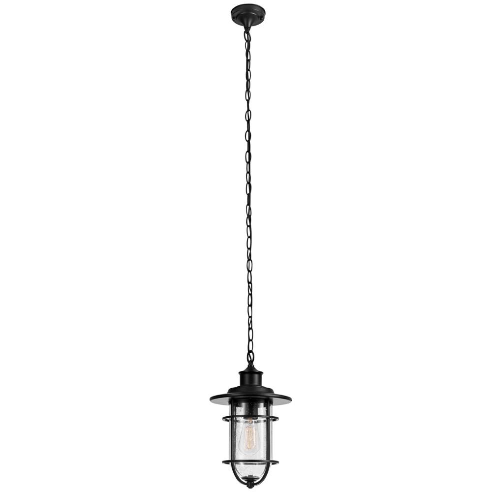 Globe Electric Turner 1-Light Black Outdoor Hanging Lantern