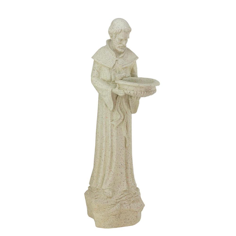 Northlight 24 inch St. Francis of Assisi Speckled Gray Bird Feeder by Northlight