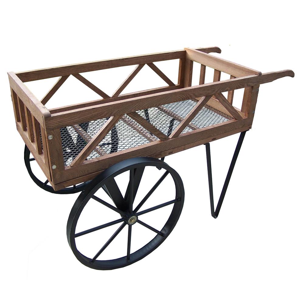 Flower Garden Wagon On Wheels Hd92008 Bk The Home Depot