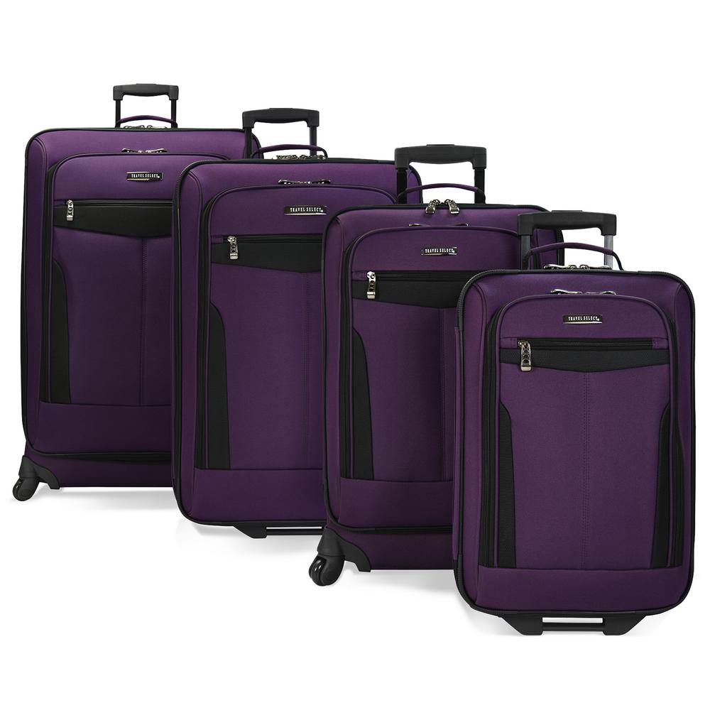 UPC 694396086979 product image for 4-Piece Spinning and Rolling Purple Luggage Set | upcitemdb.com