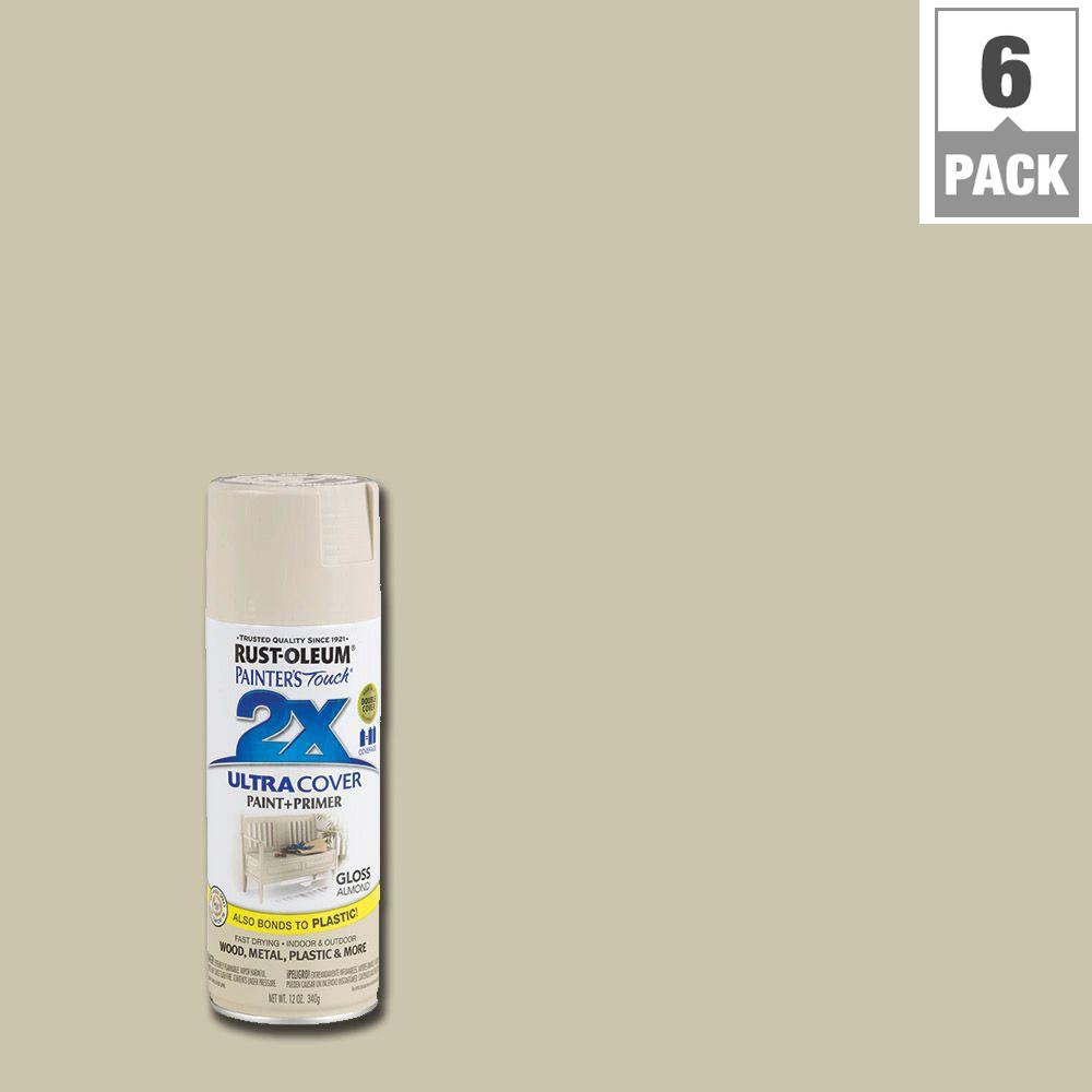 Rust Oleum Painter S Touch 2x 12 Oz Gloss Navajo White General Almond Gloss General Purpose Spray Paint 6 Pack