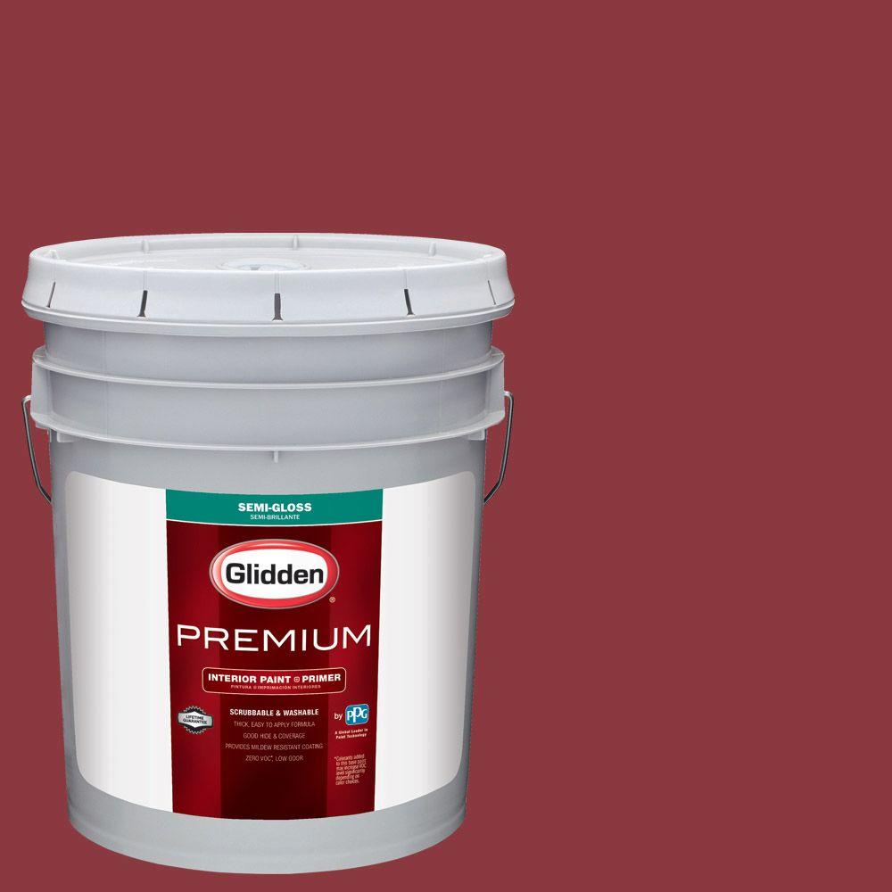 Glidden Premium 5 gal. HDGR51 Red Delicious SemiGloss Interior Paint