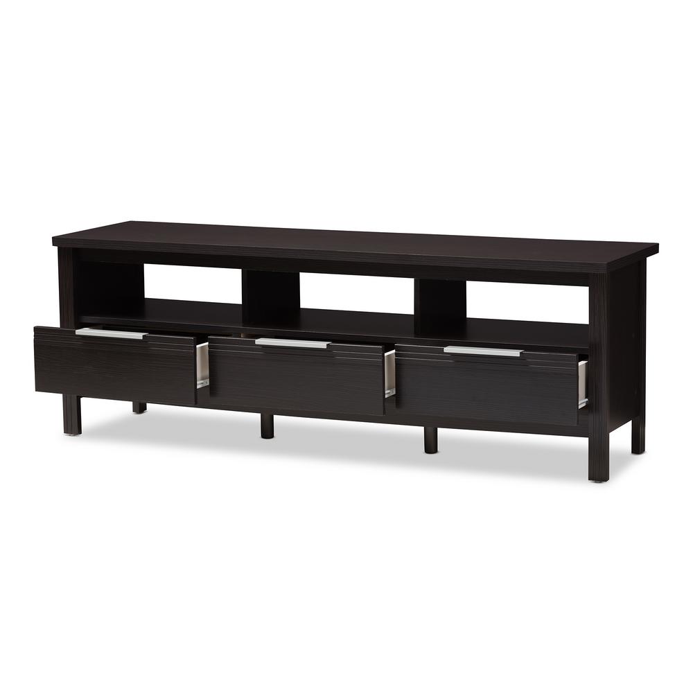 Baxton Studio Elaine Wenge Dark Brown TV Stand 1468294HD The Home Depot