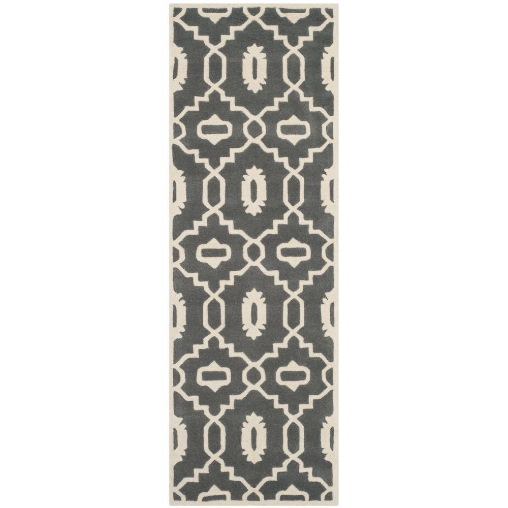 Safavieh Chatham Dark Gray/Ivory 2 ft. x 11 ft. Runner RugCHT745D211