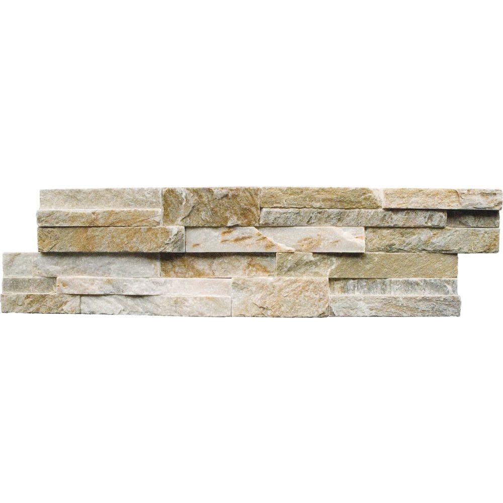 MS International Golden Harvest Ledger 6 in. x 24 in. Natural Quartzite