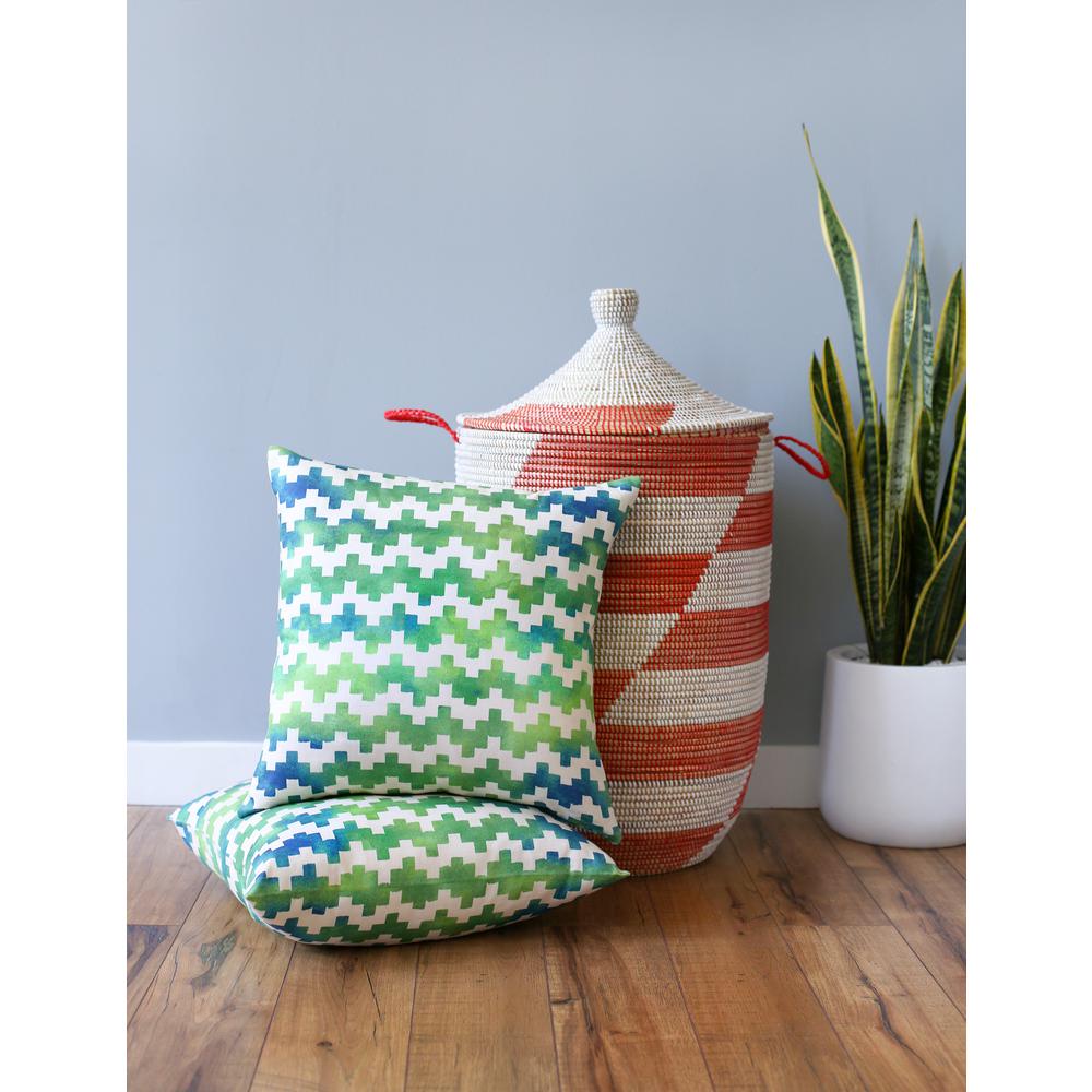 Colorfly Pixie Moss Geometric Polyester 18 In X 18 In Throw