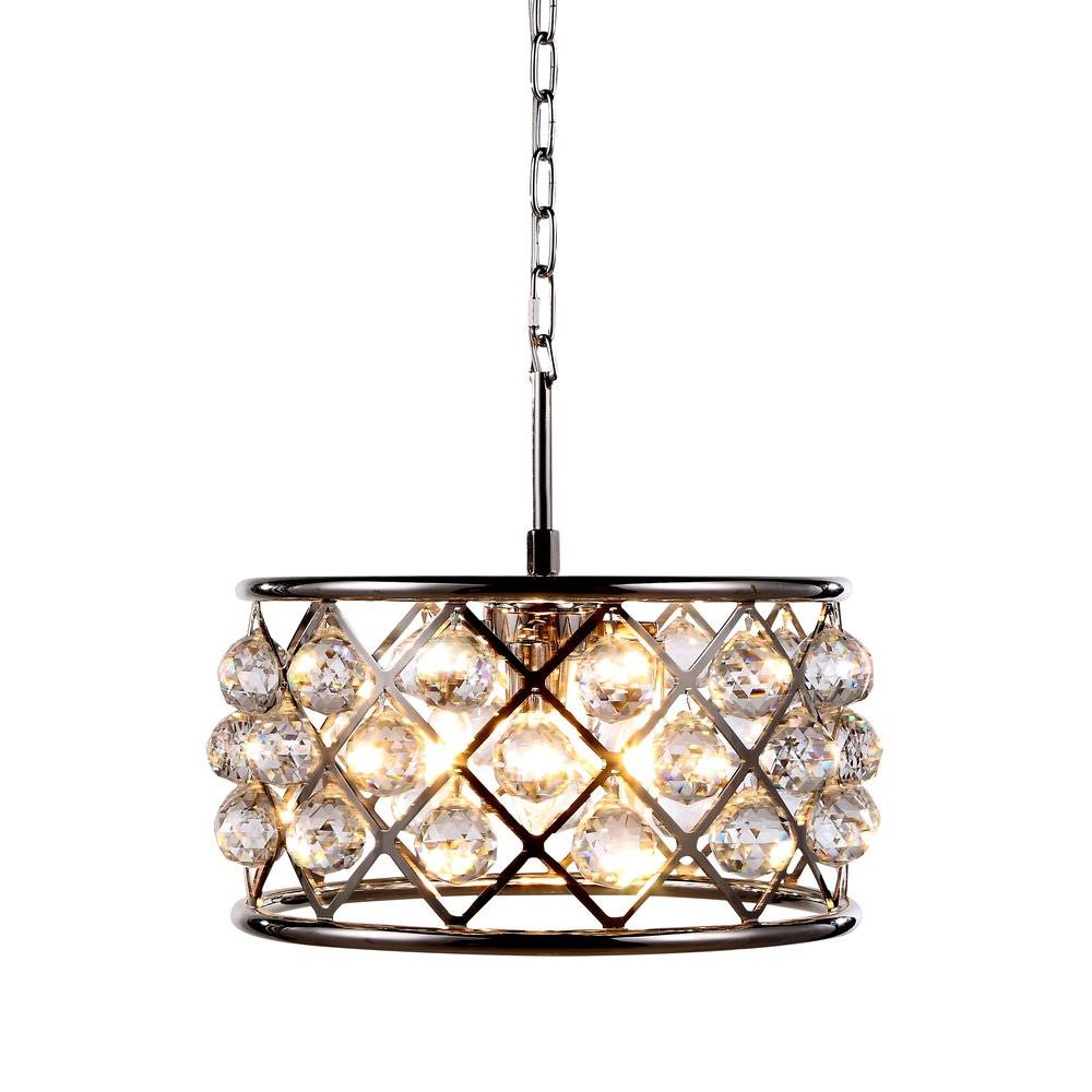 Elegant Lighting Madison 4 Light Polished Nickel Royal Cut Crystal Clear Pendant Elegant Lighting Madison 4 Light Polished Nickel Royal Cut Crystal Clear Pendant