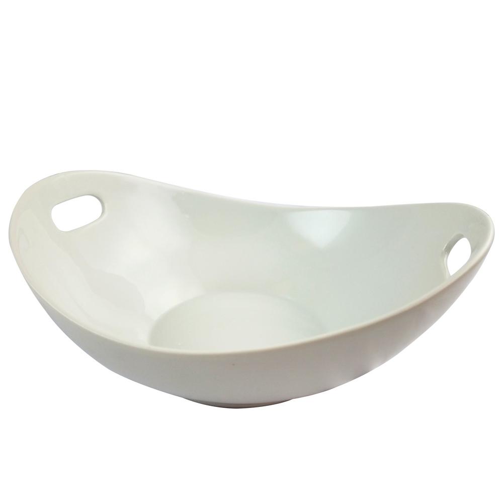 Gibson Gracious 11.25 in. 1Piece White Dining Serving Bowl with