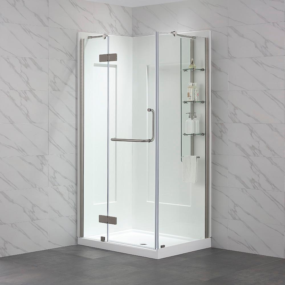 Ove Decors Dalia 32 In X 40 79 Shower Kit Satin With Dalia 32 In X 40 79 Shower Kit Satin With Base