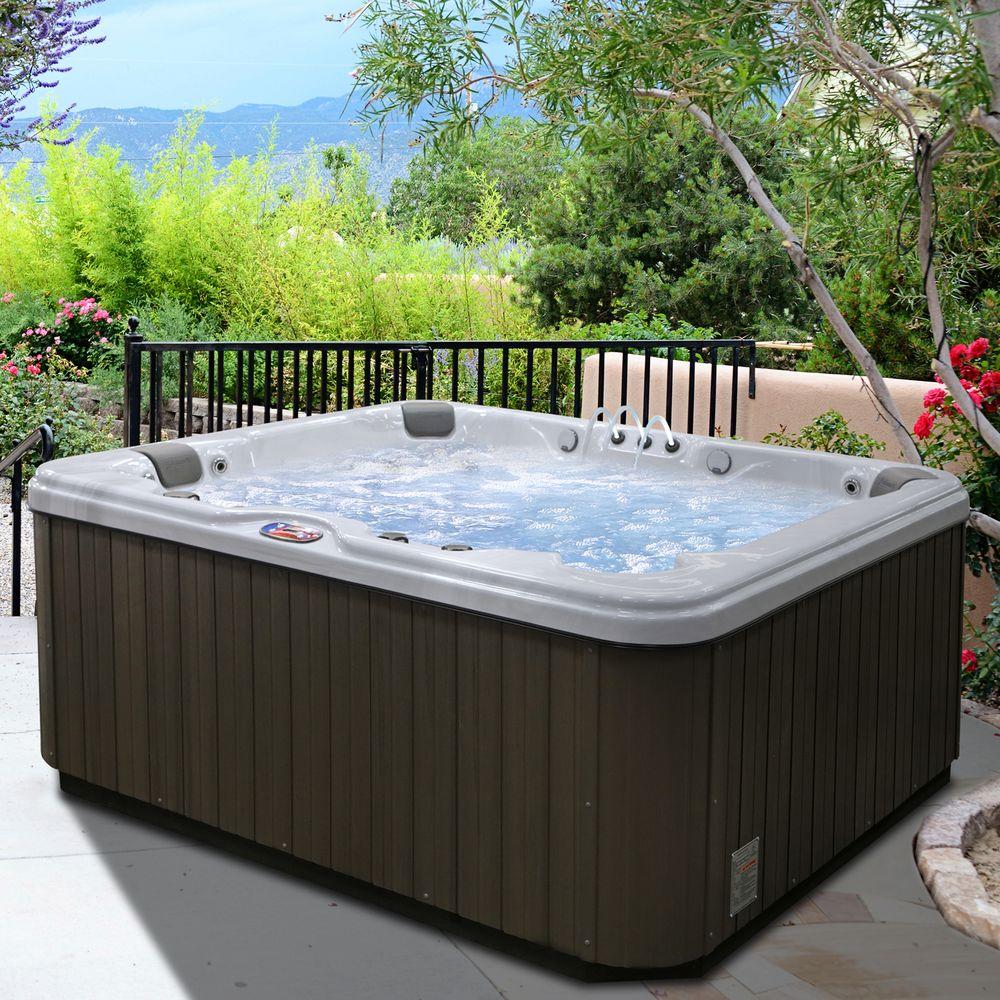 American Spas 6-Person 37-Jet Premium Acrylic Lounger Spa ...