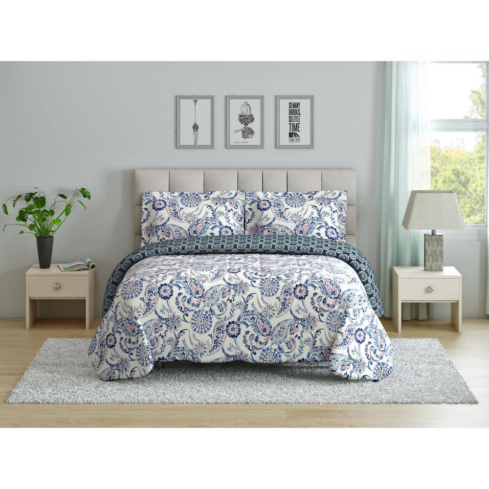 Mindy Paisley King Comforter Set Cs11381kgmnps The Home Depot