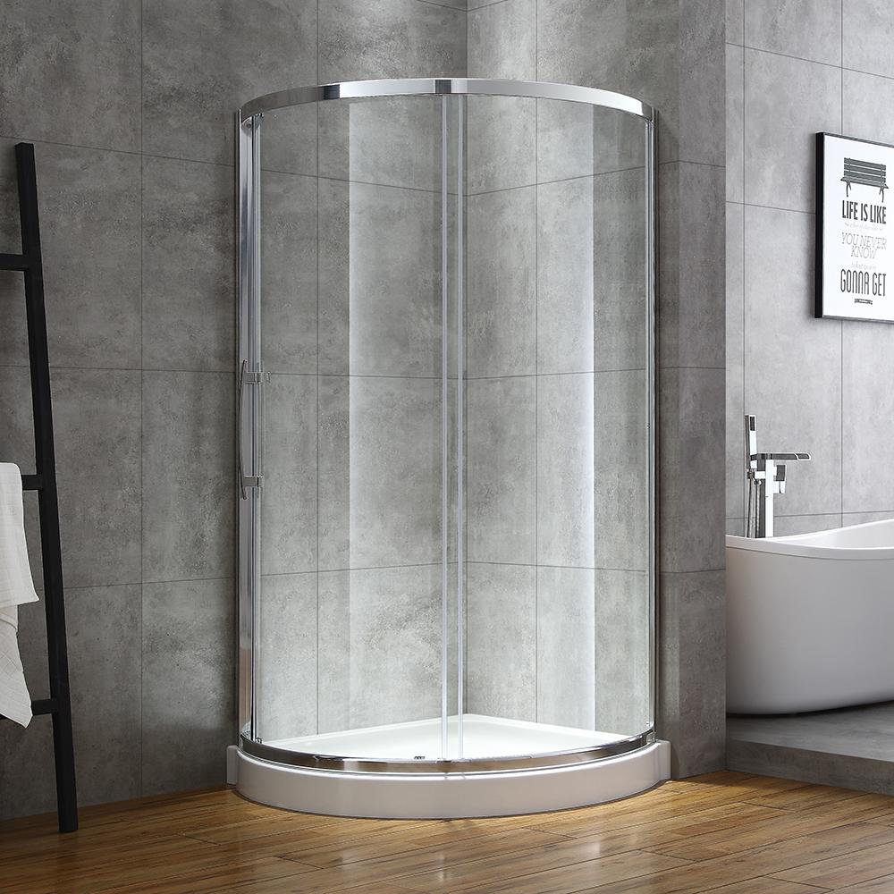 Glacier Bay Maia 36 in. x 72.80 in. SemiFrameless Sliding Corner