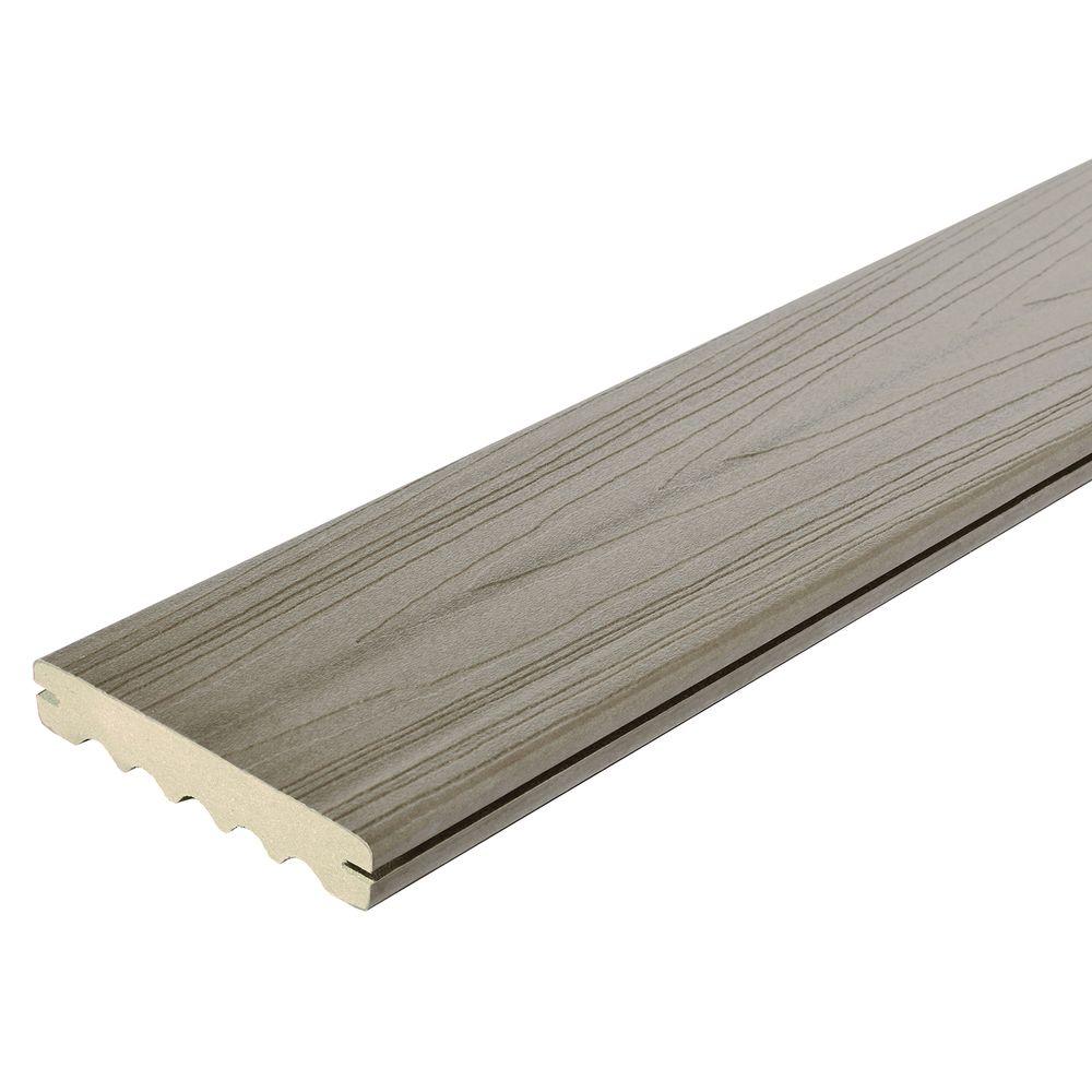 Veranda 1 in. x 5-1/4 in. x 16 ft. Brown Square Edge Capped ...