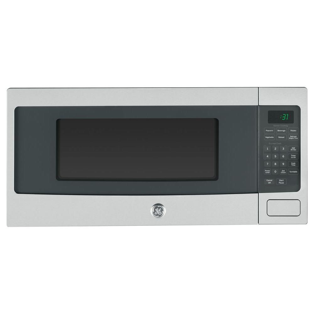 Um Stainless Steel Optional Built In Trim Kit Countertop Profile 1 Cu Ft Countertop Microwave In Stainless Steel With Sensor Cooking