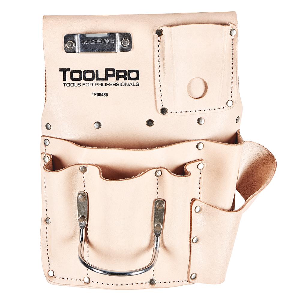 ToolPro Top Grain Leather Left Handed 8 Pocket Drywall PouchTP00486