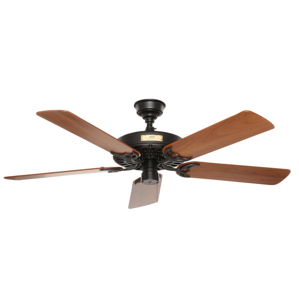 Hunter Original 52 in. Indoor/Outdoor Black Ceiling Fan with Teak