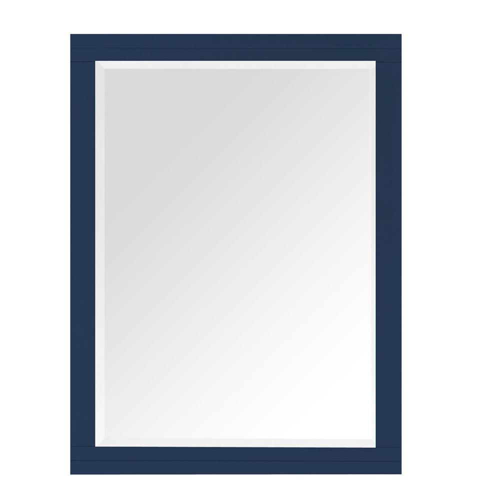 Home Decorators Collection Sturgess 27 in. W x 36 in. H Framed Rectangular Beveled Edge Bathroom Vanity Mirror in Navy Blue