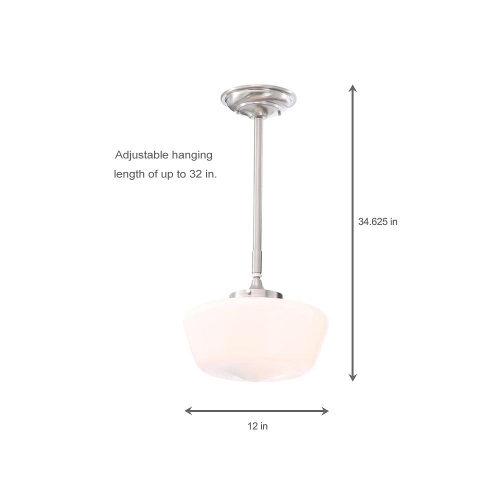 Luray Collection 1 Light Brushed Nickel Pendant With Schoolhouse Luray Collection 1 Light Brushed Nickel