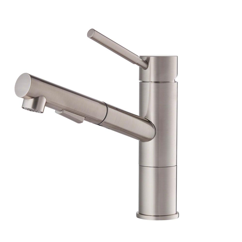KRAUS Geo Axis Single-Handle Pull-Out Sprayer Kitchen Faucet in