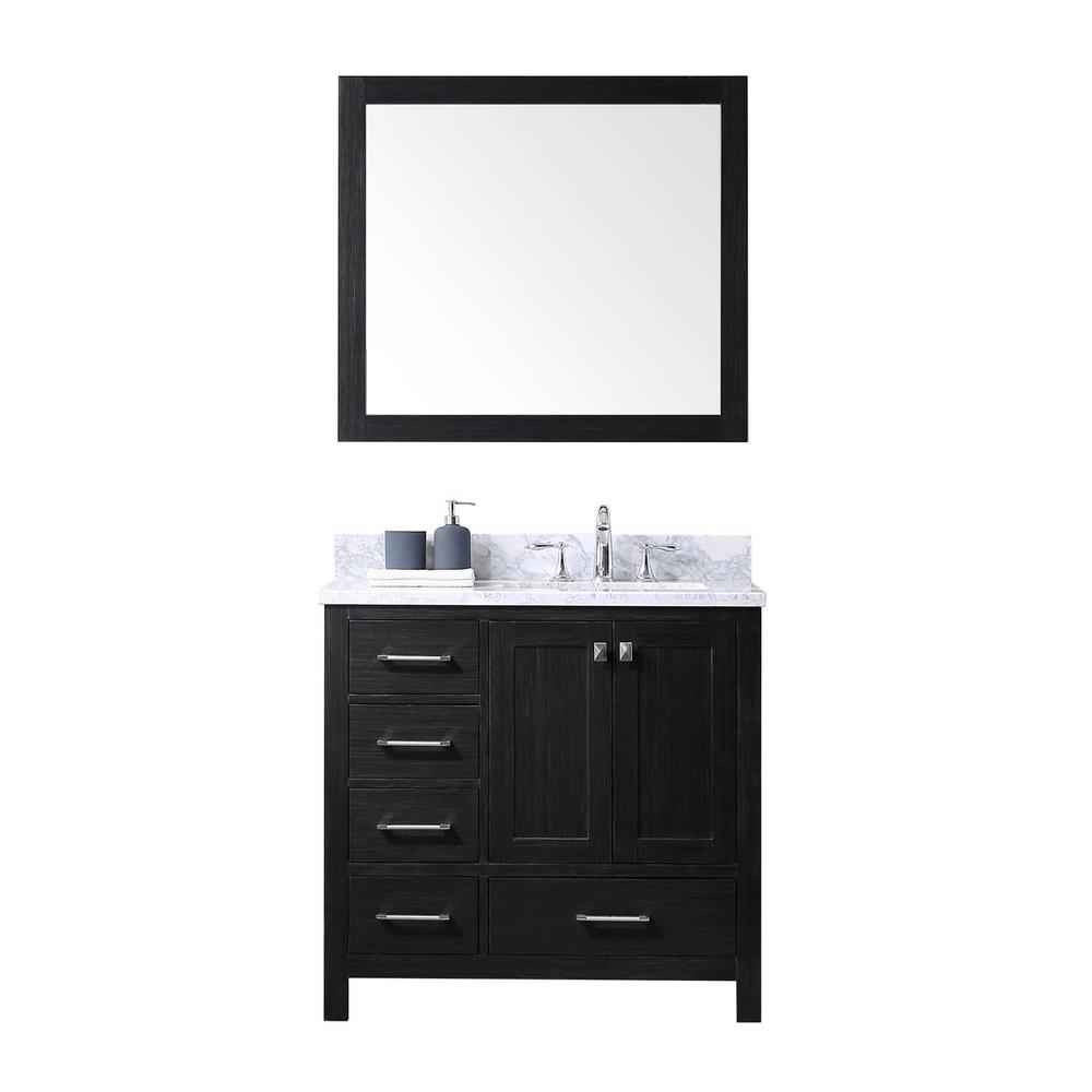 Virtu Usa Caroline Premium 36 In W Bath Vanity Zebra Gray With Virtu Usa Caroline Premium 36 In W Bath Vanity Zebra Gray With Marble