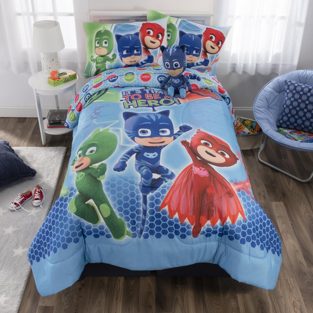 Pjmasks 6 Piece On Our Way Full Size Bed In A Bag With Cuddle Pjmasks 6 Piece On Our Way Full Size Bed In A Bag With