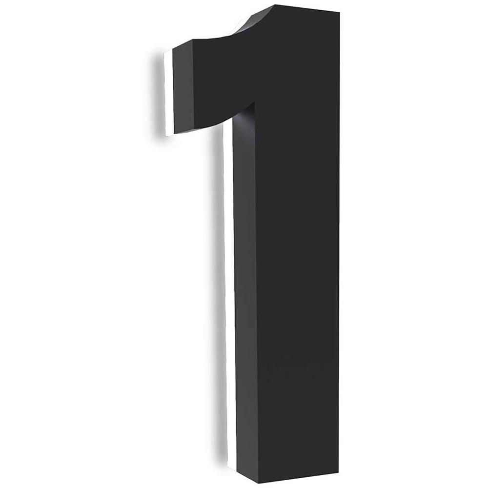 8 in. Upscale LED Modern House Number, Stainless Steel with Black ...