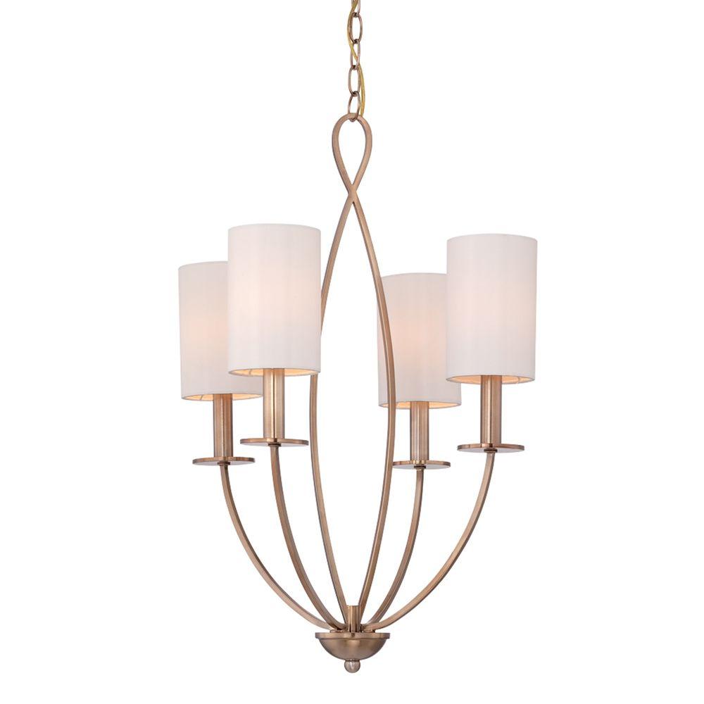 Eurofase Castana Collection 4-Light Gold Chandelier with Fabric Shade ...