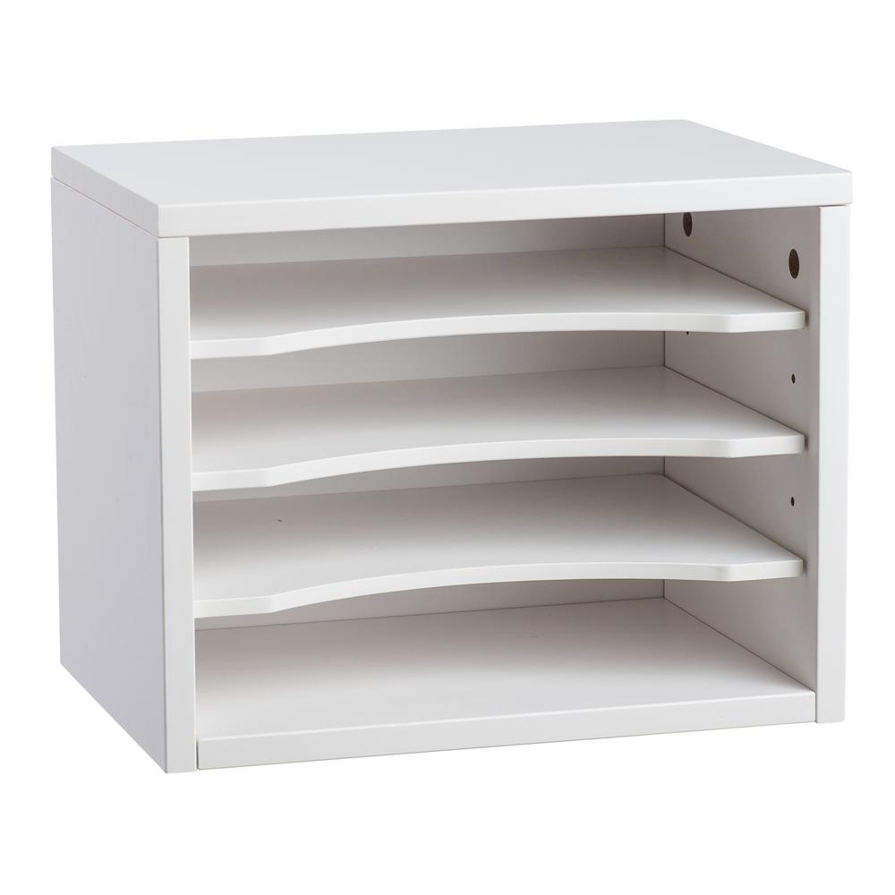 Adiroffice Stackable Desk Organizer With Removable Shelves White