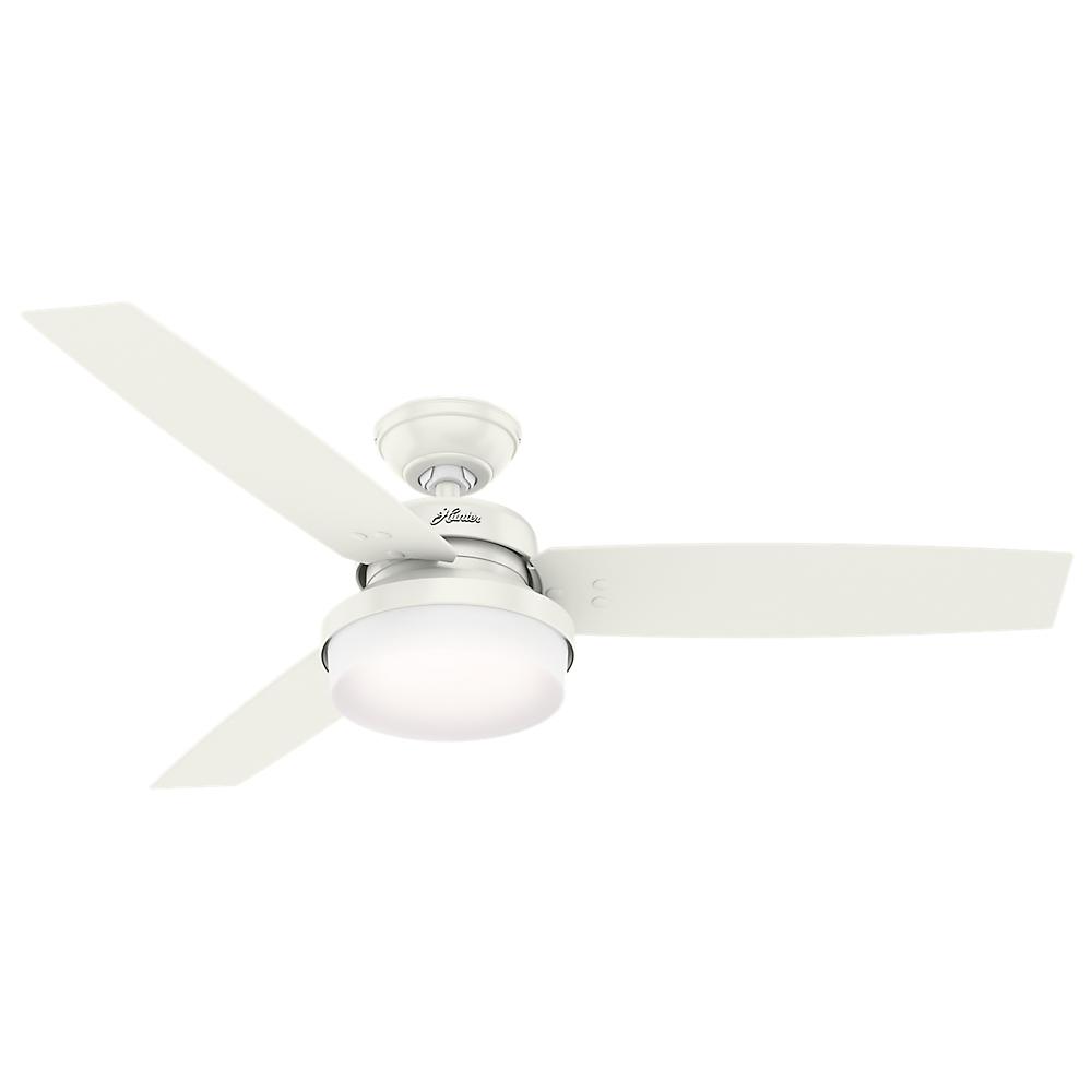 Hunter Dempsey 52 in. LED Indoor Fresh White Ceiling Fan with Light Kit