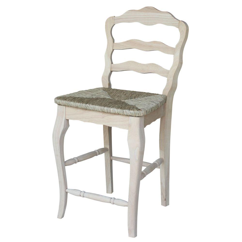 International Concepts Versailles 24 In Unfinished Wood Bar Stool S 9212 The Home Depot