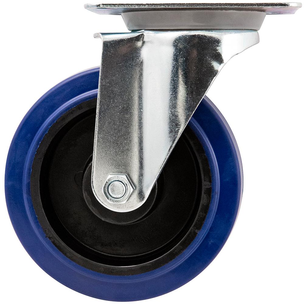 Everbilt 6 in. Heavy-Duty Blue Elastic Rubber Rigid Caster-4053245EV ...