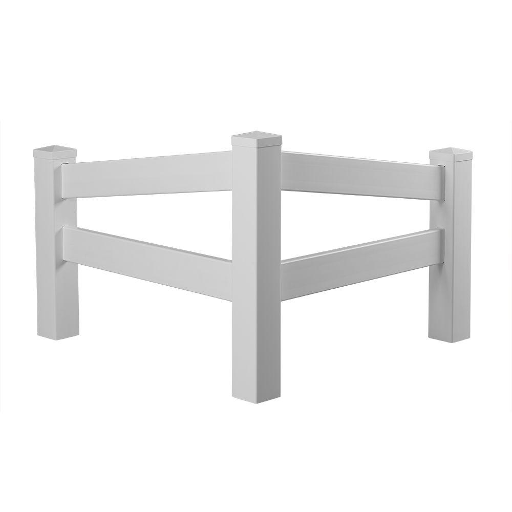 Ply Gem 4 ft. H x 4 ft. W White Vinyl Angled Fence Corner Accent Panel