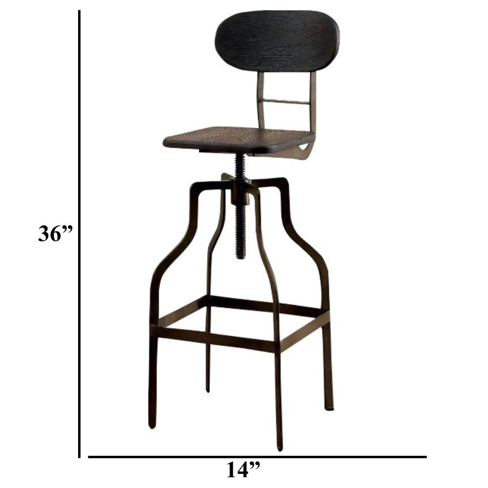 36 In Dark Brown And Black Wooden Swivel Bar Stool 36 In Dark Brown And Black Wooden Swivel Bar Stool