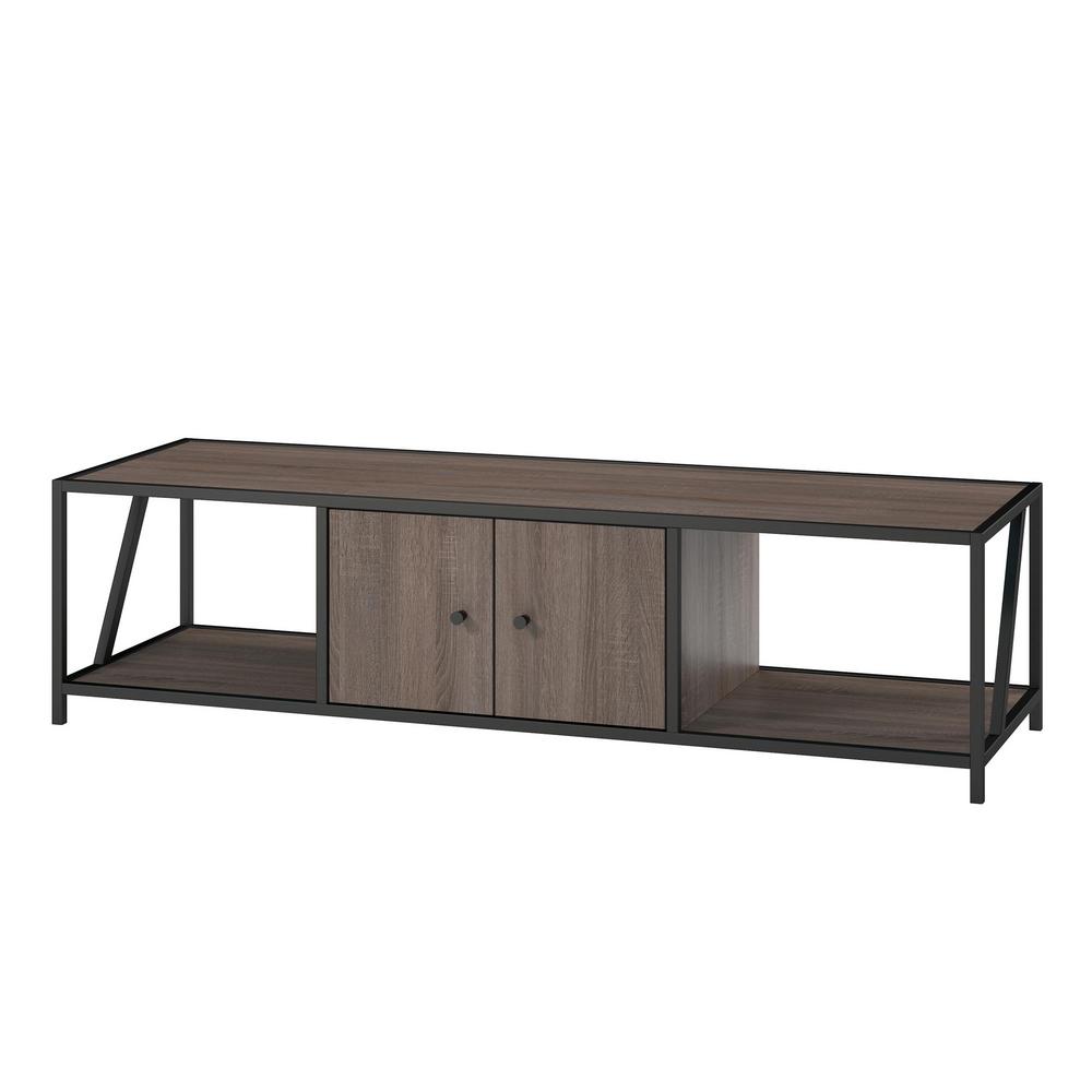 Ameriwood 65 In Harmony Weathered Oak Tv Stand Hd93743 The Home Depot Harmony Weathered Oak Tv Stand