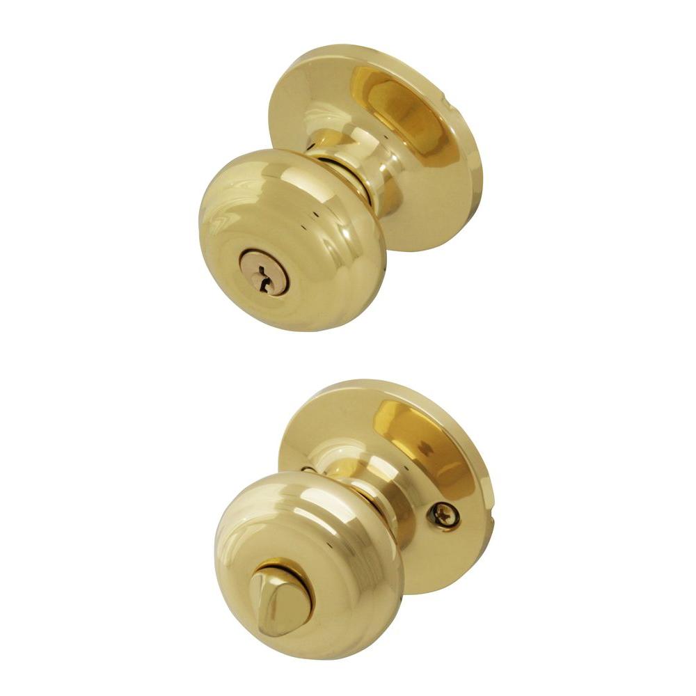 UPC 814113017639 product image for Entry Door Knobs: Honeywell Knobs Classic Polished Brass Entry Knob 8101001 | upcitemdb.com